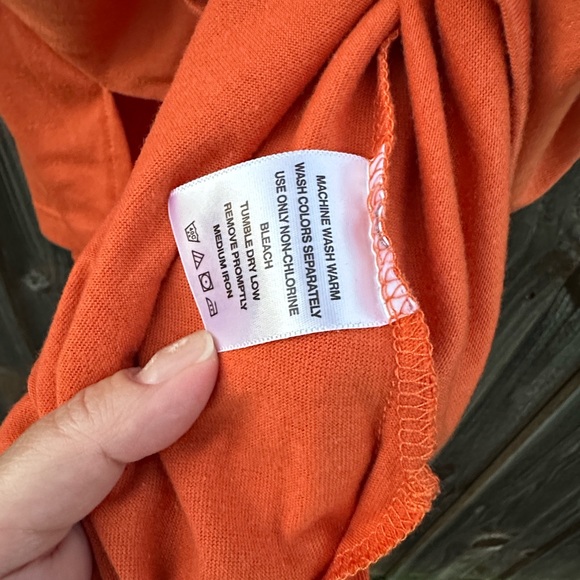 Roaman's Vibrant Orange Boatneck Tunic with Side Slits - Picture 4 of 4